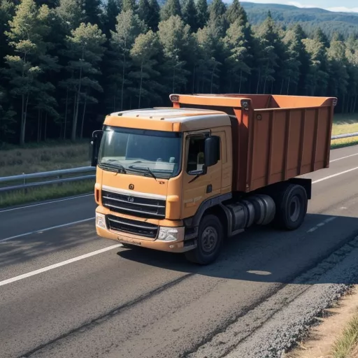 行驶中的自卸卡车