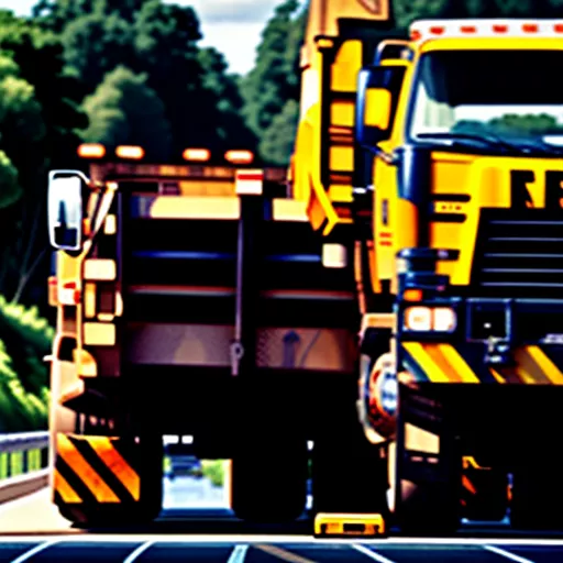 A busy road with many trucks