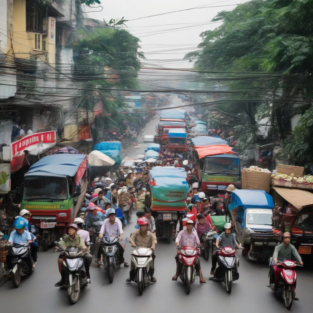 Xe tải đông bên chở hàng tại Hà Nội