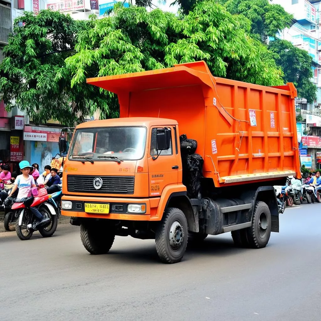 Xe tải đông bên tại Hà Nội