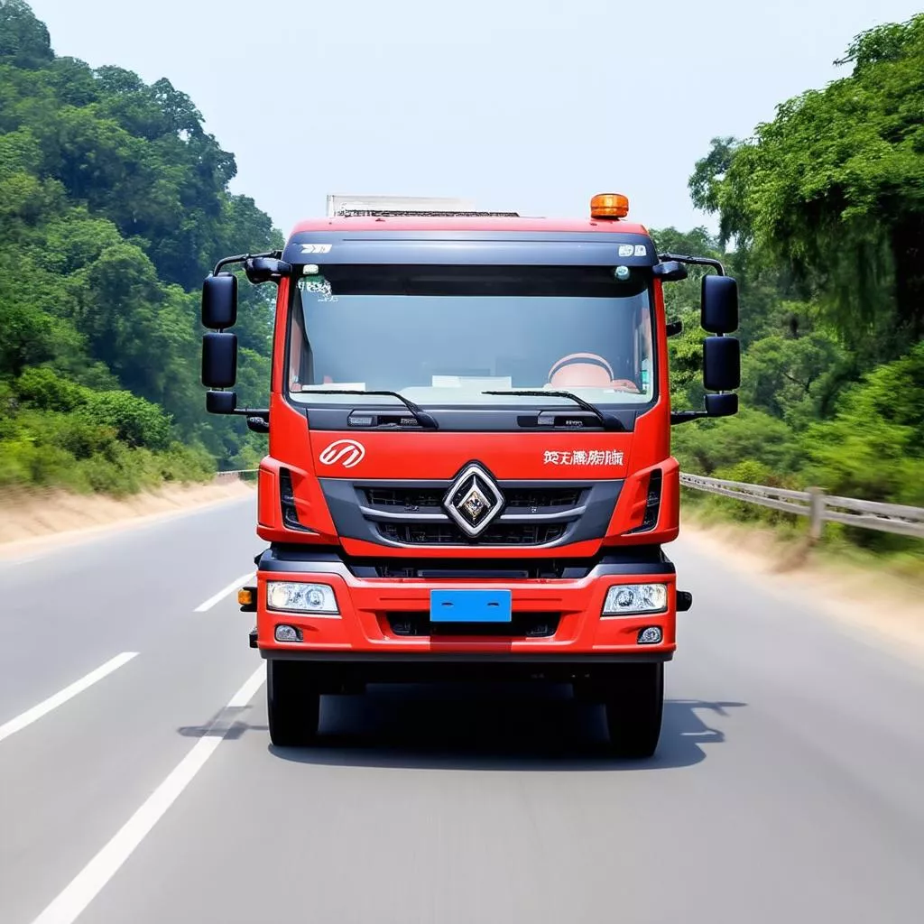 Xe tải Dongfeng đầu kéo di chuyển trên đường