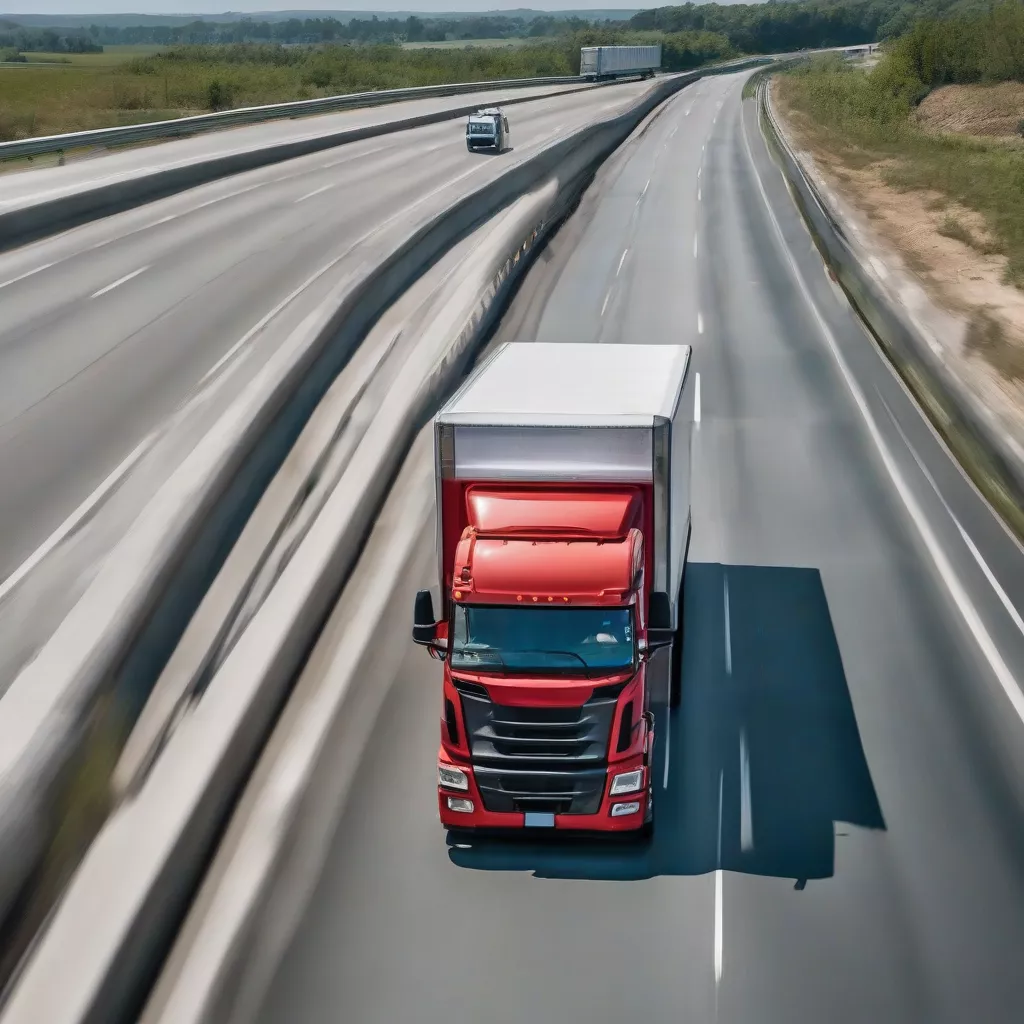 Camion frigorifique sur la route