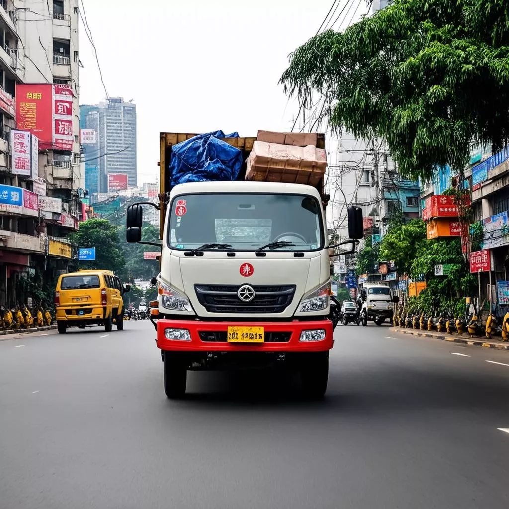 Dongfeng Truck Transporting Goods in Hanoi