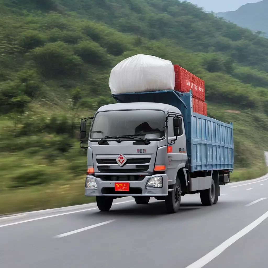 Xe tải Dongfeng di chuyển trên đường