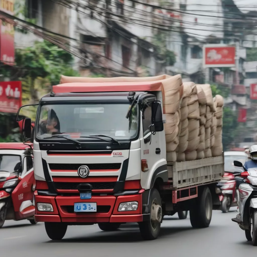 Xe tải Dongfeng trên phố