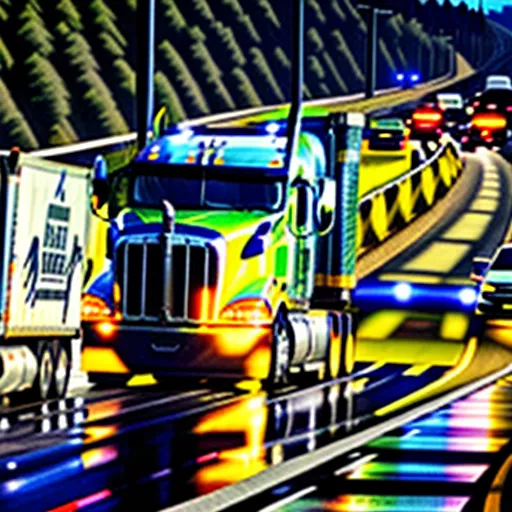 Truck stopped in emergency lane