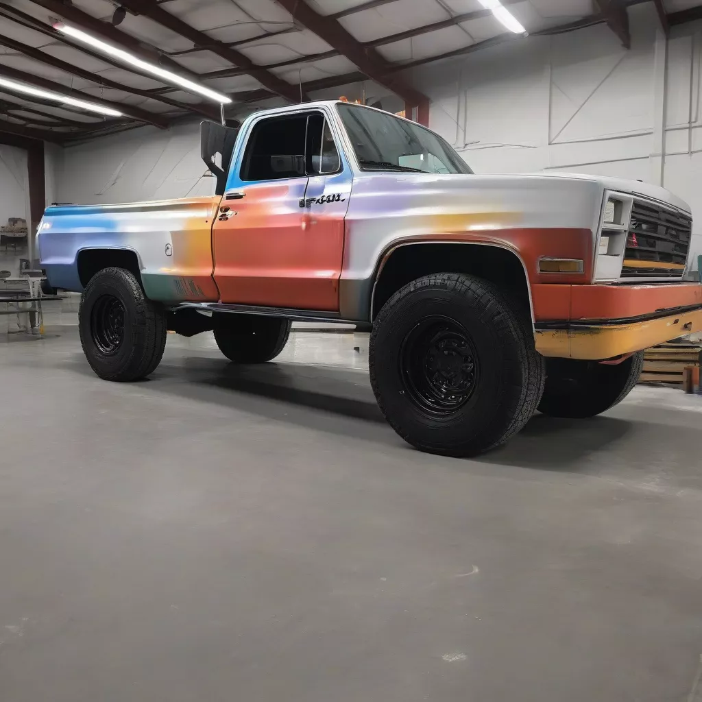 Xe tải được sơn màu mới