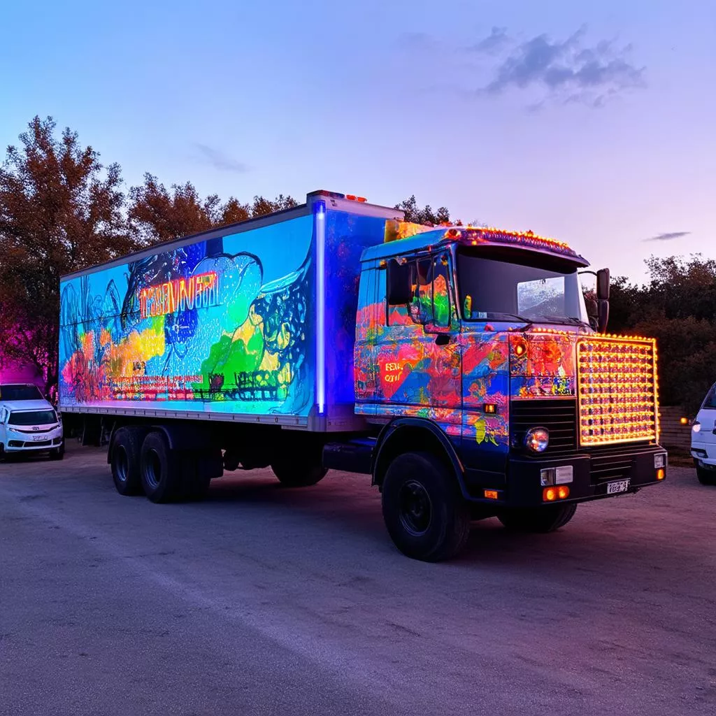 Xe Tải Được Trang Trí Đầy Màu Sắc