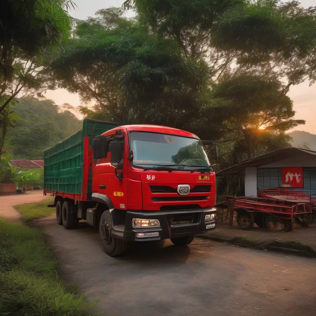 FAW Truck Parked at Sunrise