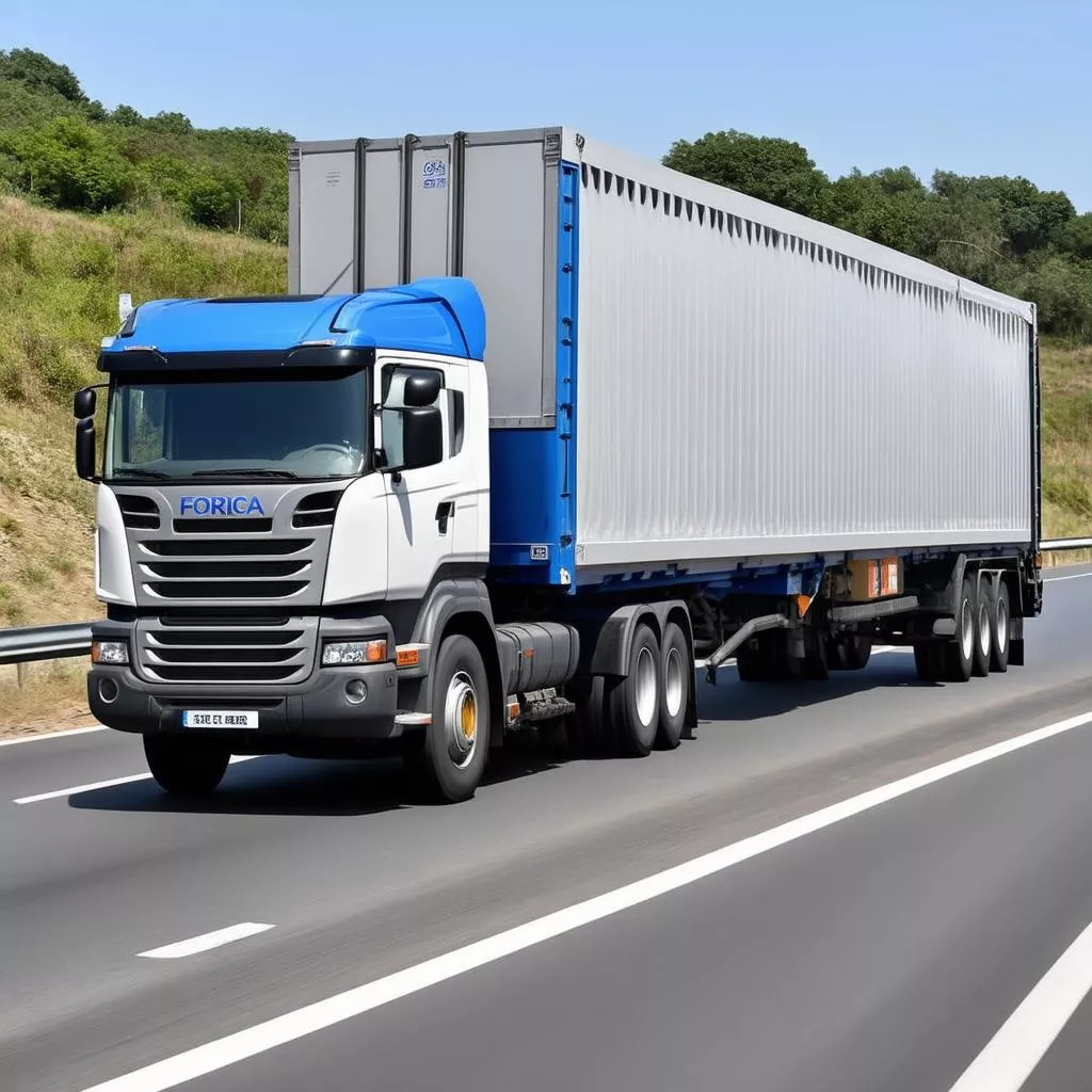 Forcia truck transporting goods
