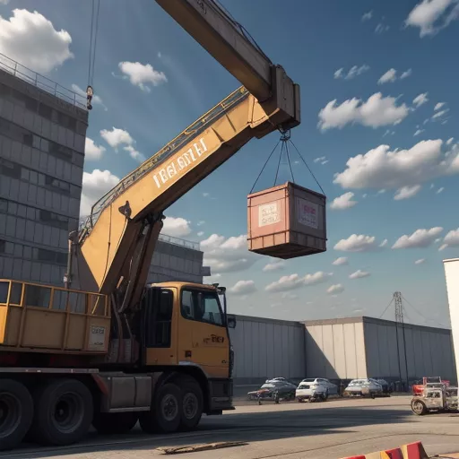 Camion-grue en action