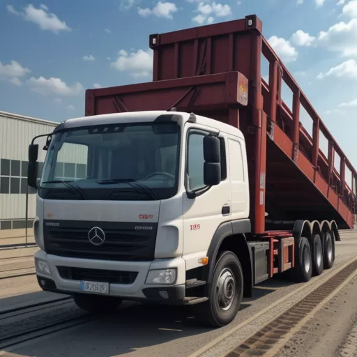 5-ton Unic crane truck loading and unloading goods