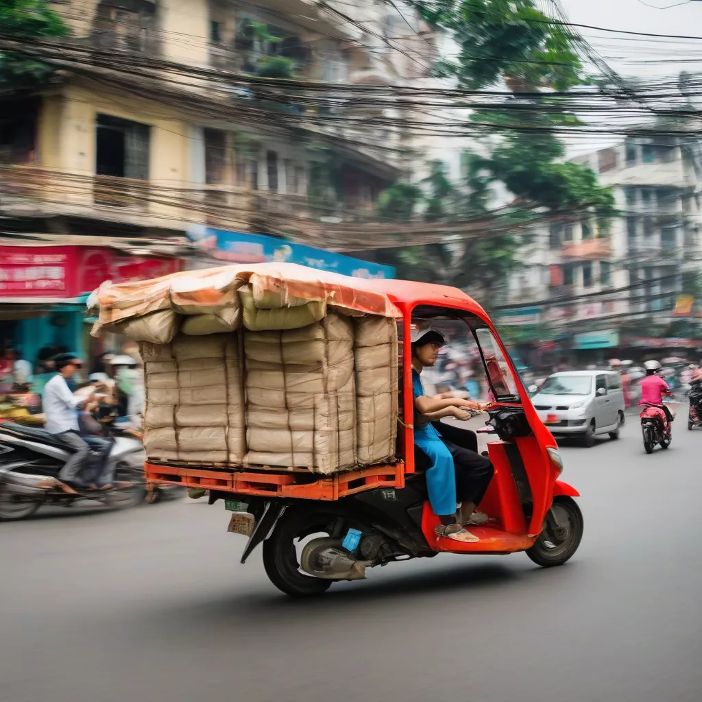 Xe tải giao hàng tại Hà Nội