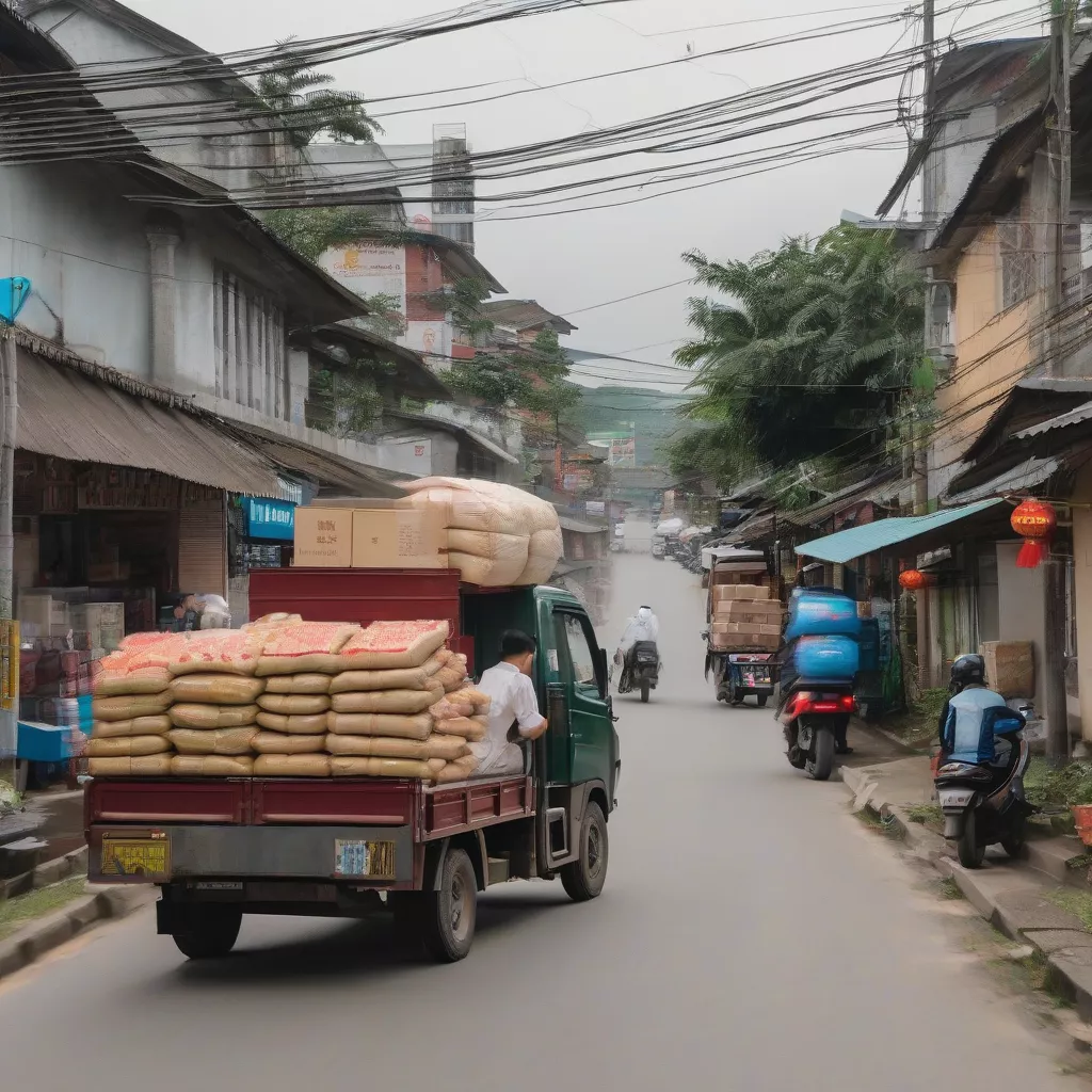 Xe tải giao hàng tại Nghệ An
