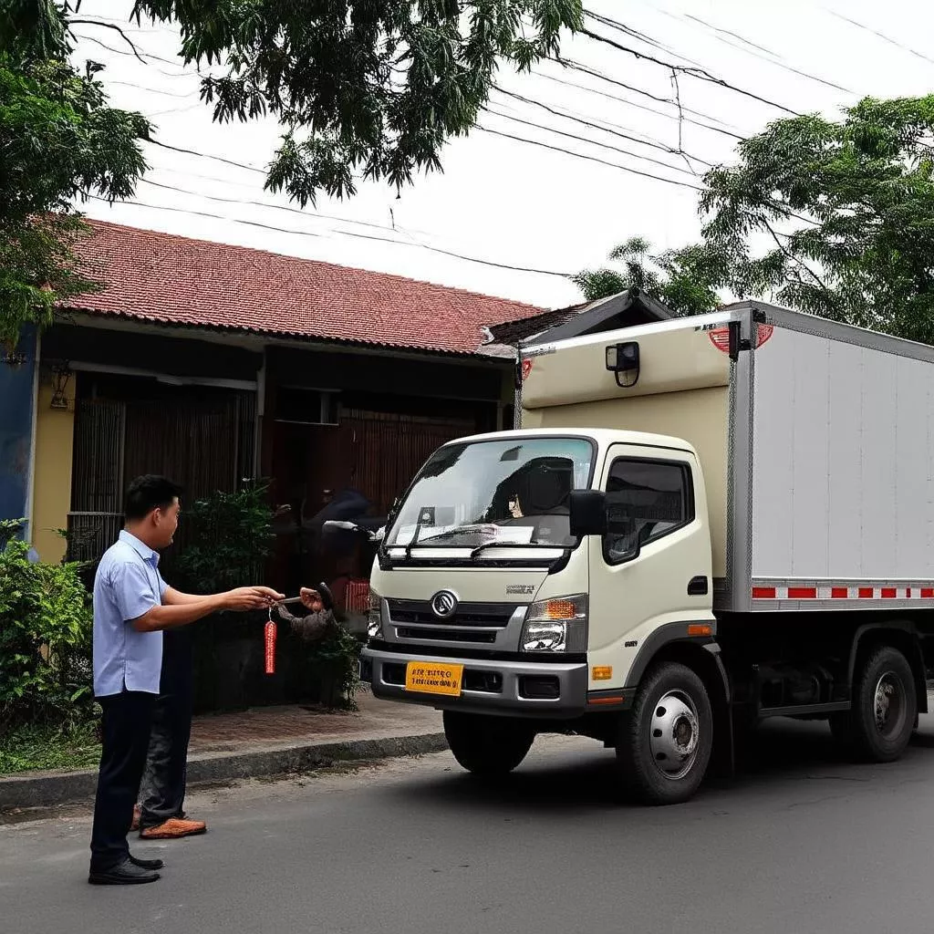Hanoi Trucks delivering a vehicle