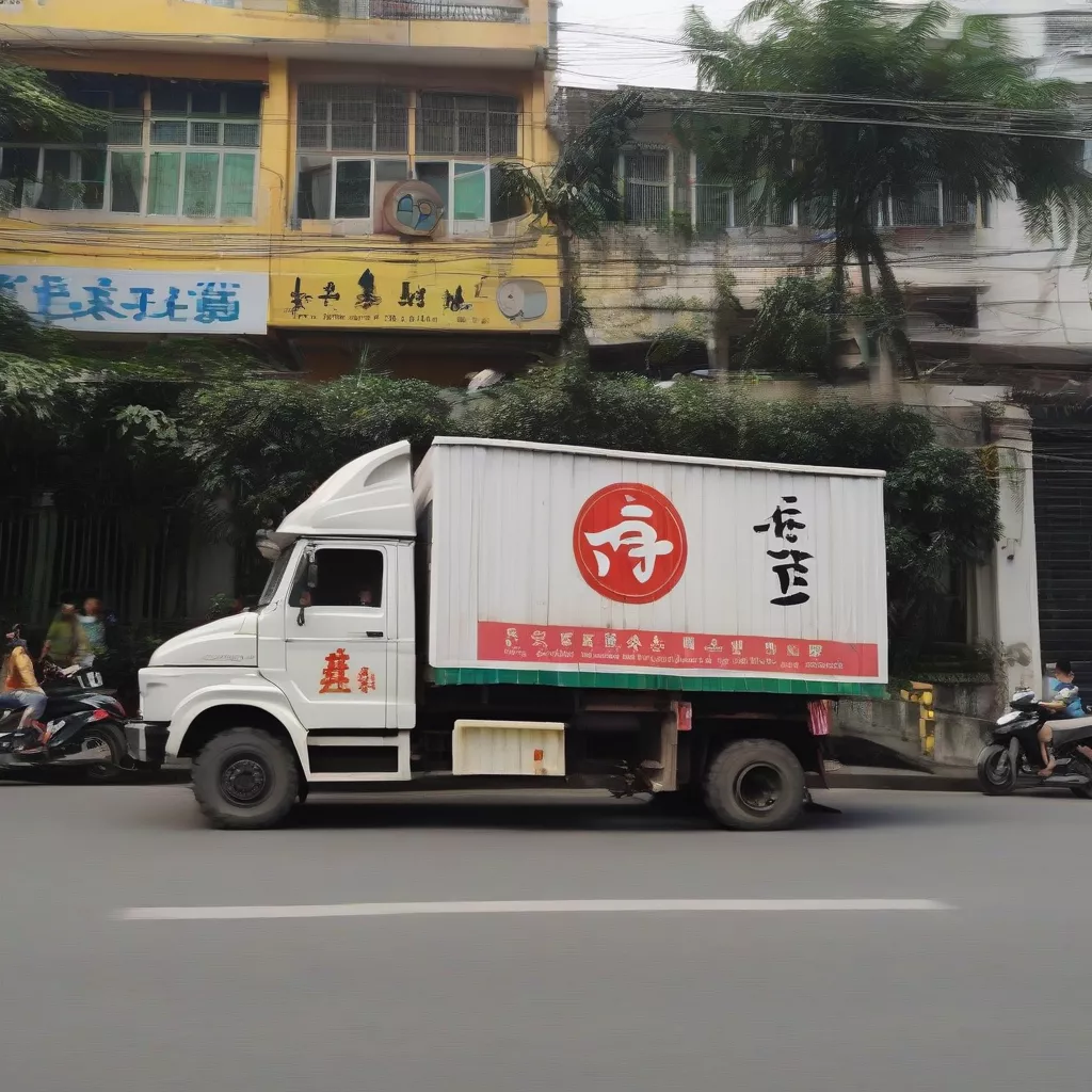 Xe tải Hà Nội tại cửa hàng