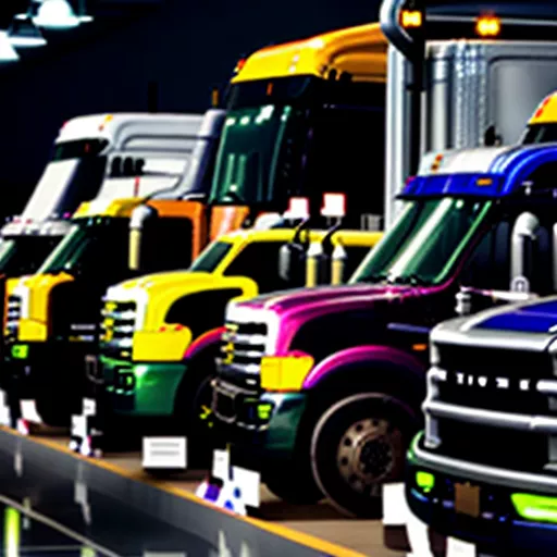 ショールームに展示されているXE TẢI HÀ NỘIのトラック