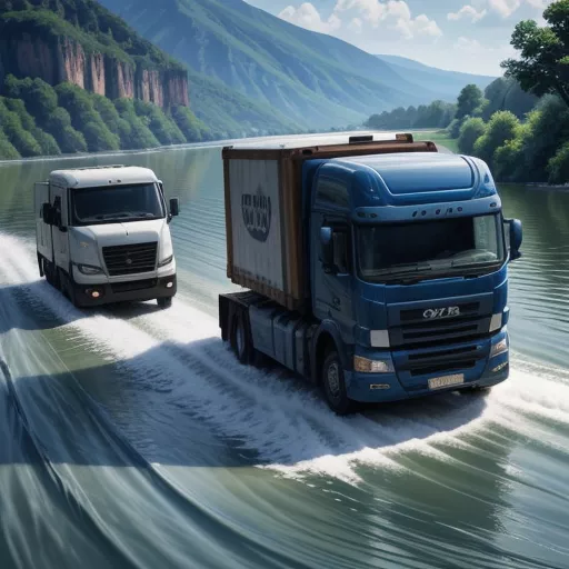 4x4 truck crossing a river