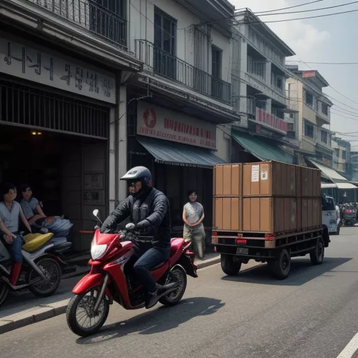 Xe tải HD24 vận chuyển hàng hóa trên đường phố