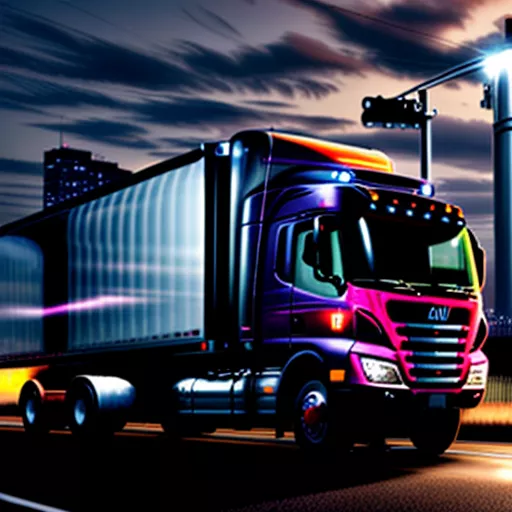 Modern truck with advanced technology