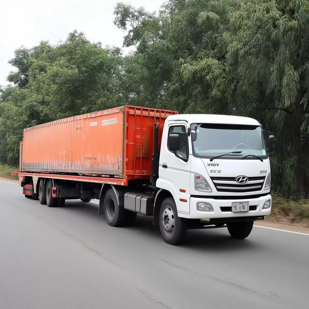 Hyundai truck carrying cargo