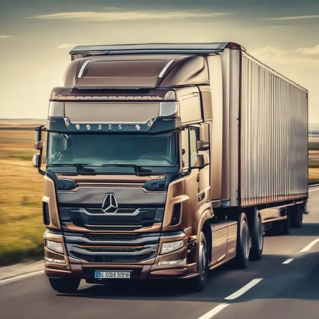 Modern truck on the road