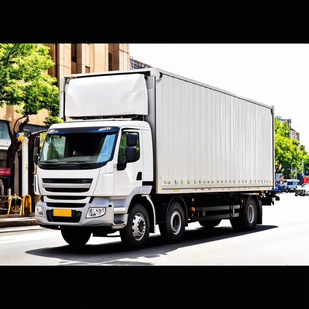 Modern truck on the street
