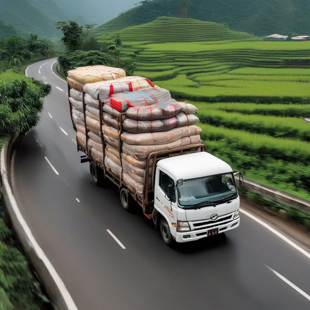 Hino Truck carrying goods