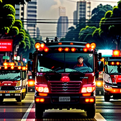 Xe tải Hino FC9JLTC đang di chuyển trên đường phố Hà Nội