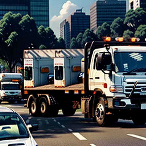 Xe tải Hino WU342L di chuyển trên đường phố đông đúc