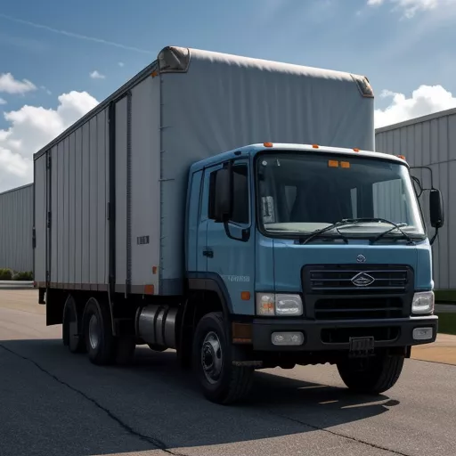 Hino XZU730L LKW mit blauer Plane