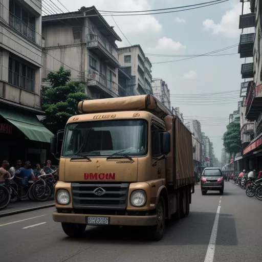 Hoa Mai HD7800A LKW mit Plane auf der Straße