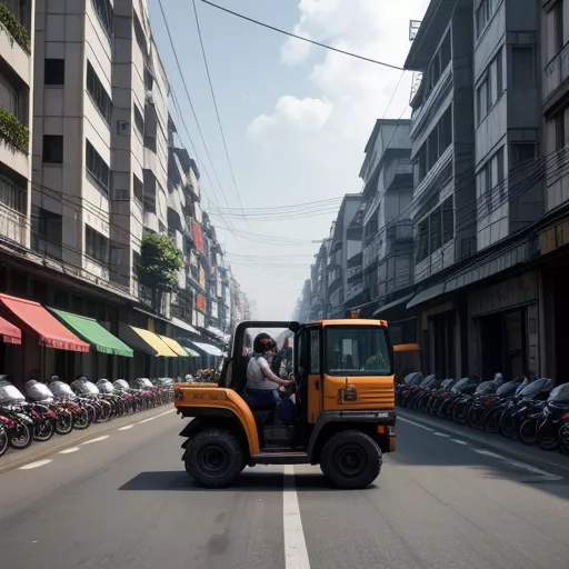 Hooklift truck on a Hanoi street
