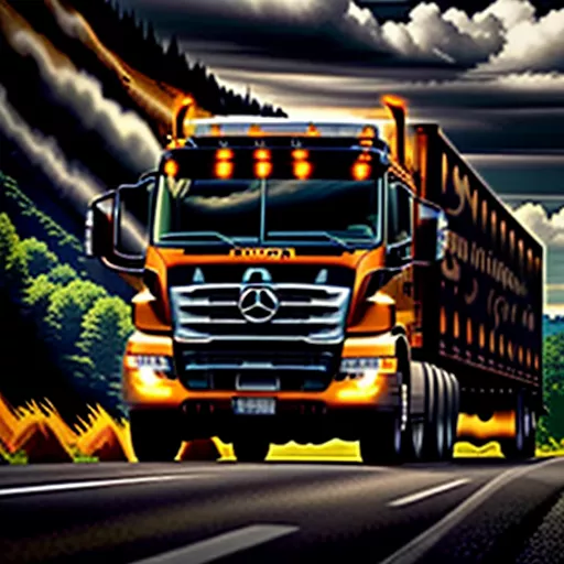 行驶中的豪沃A7卡车