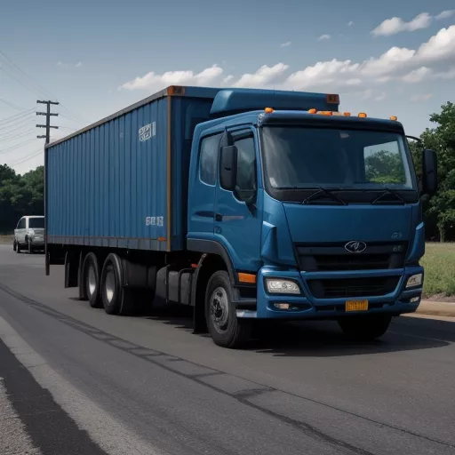 Xe tải Hyundai 2T5 N250 màu xanh đang vận chuyển hàng hóa