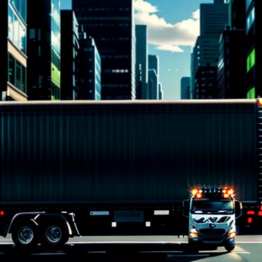 Xe tải Hyundai chở hàng trên đường phố