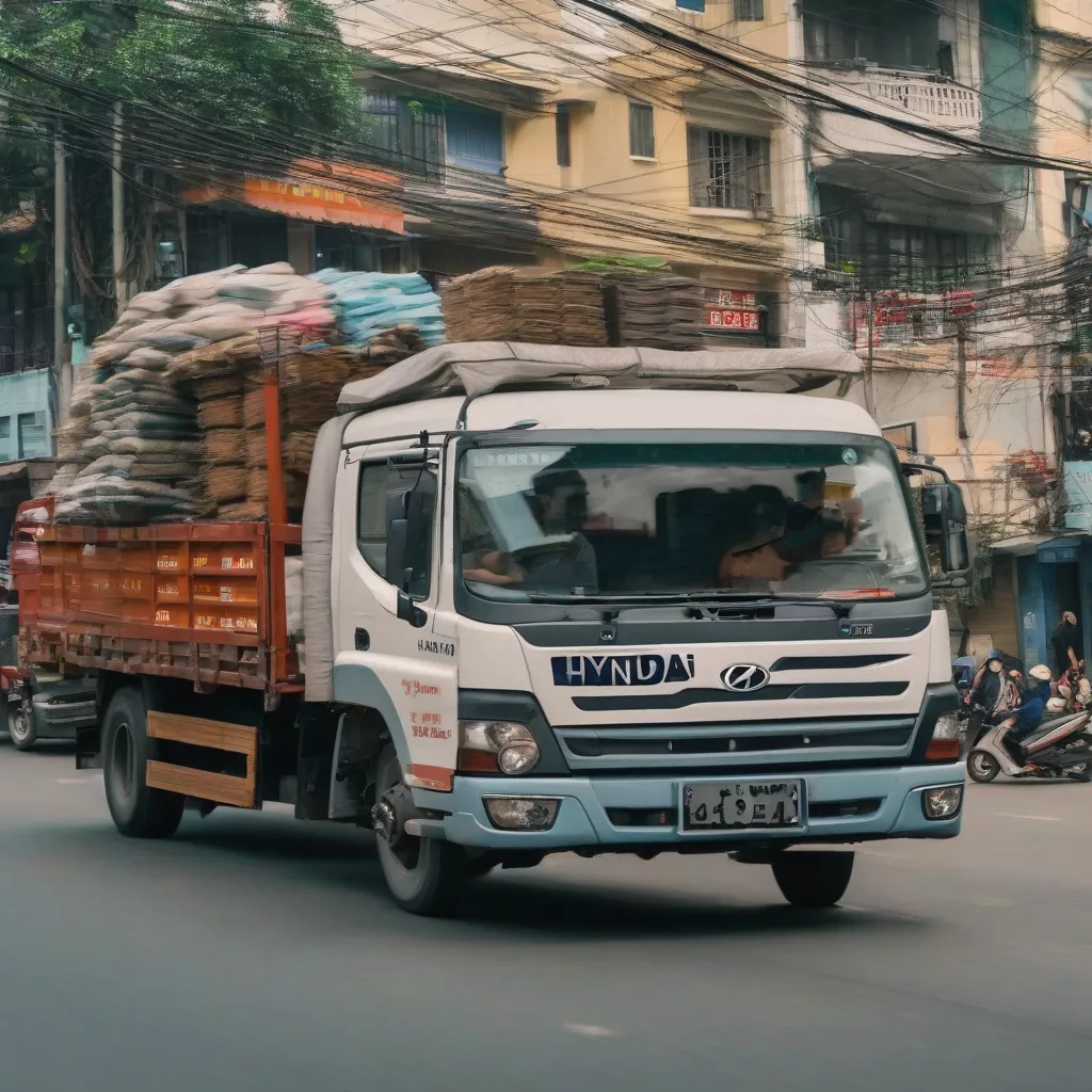 Camion Hyundai per le strade di Hanoi