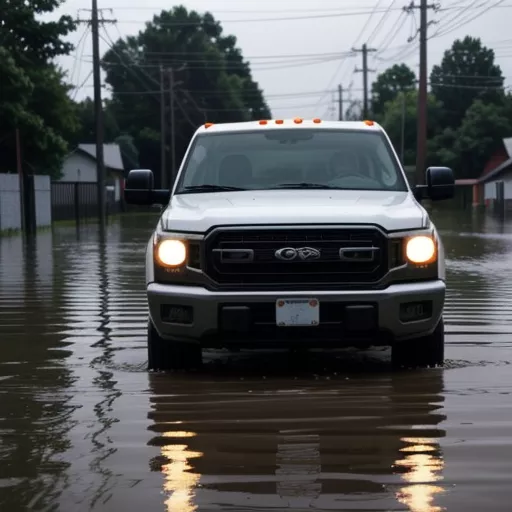 Giá xe tải và kinh nghiệm lái xe an toàn trong ngày mưa ngập tại Hà Nội