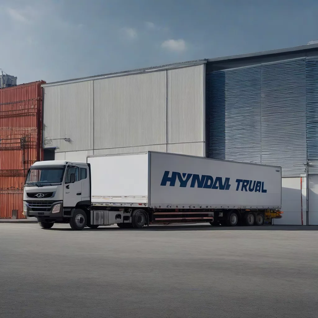 现代卡车在河东