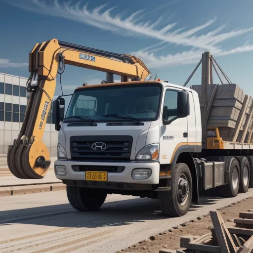 Xe tải Hyundai HD210 gắn cẩu Palfinger đang hoạt động