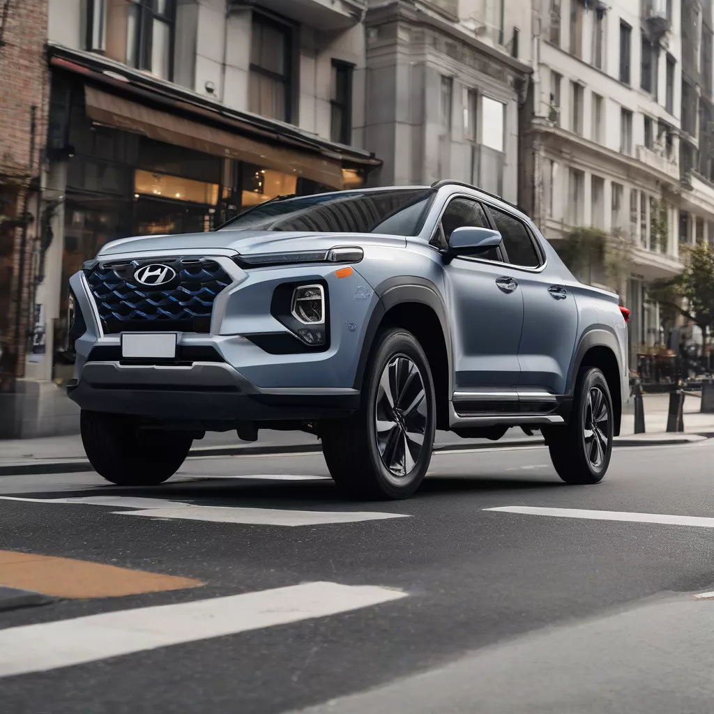 Hyundai truck with a spoiler