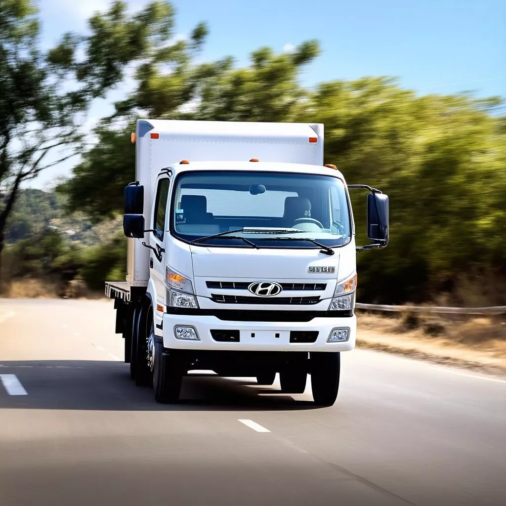 Xe tải Hyundai màu trắng