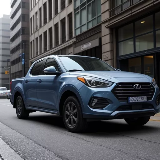 蓝色现代Mighty Ex8L 7吨厢式货车