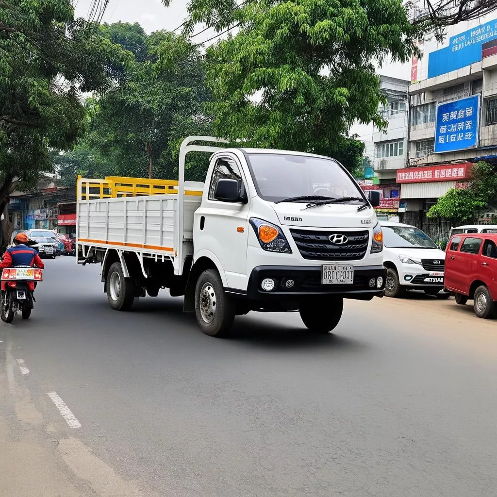 현대 트럭과 임시 번호판