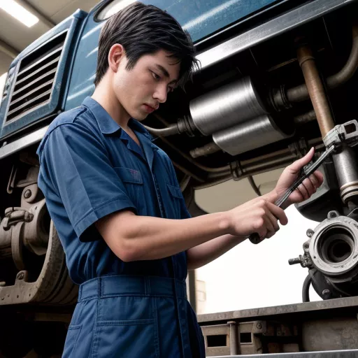 Inspection du moteur d'un camion Isuzu 3.5 tonnes d'occasion