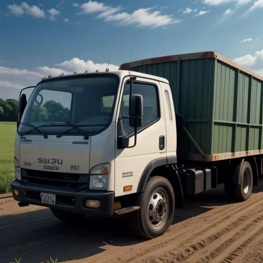 Xe tải Isuzu đang xếp dưa hấu tại nông trại