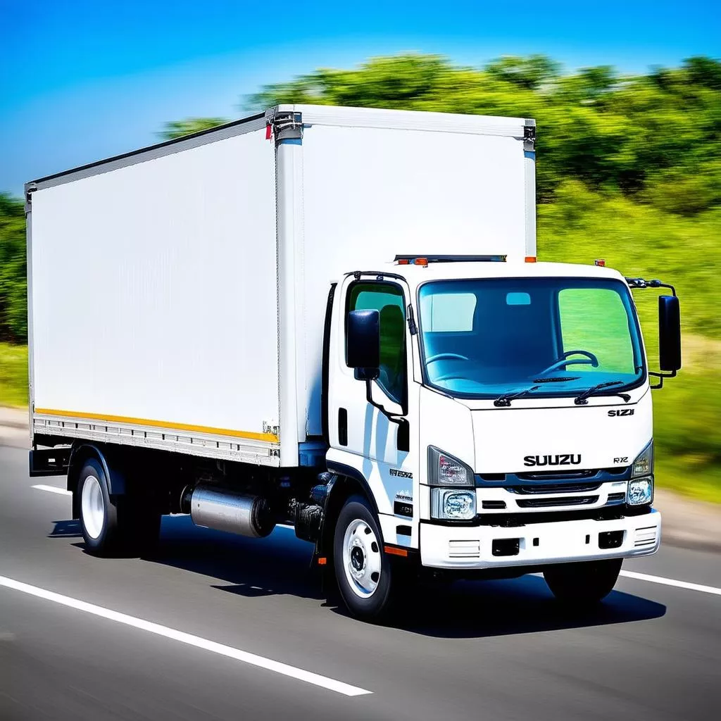 White Isuzu FRR90N Truck