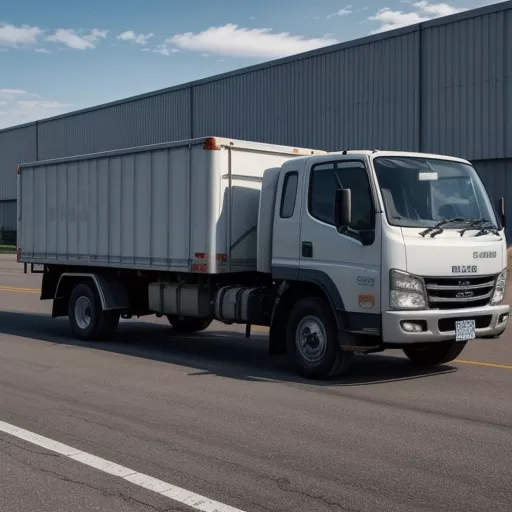 Blue Isuzu FVM34TE4 15-ton flatbed truck