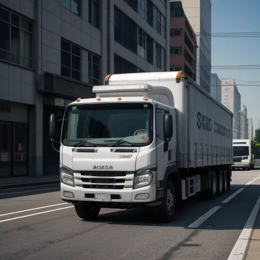 Isuzu NQR75ME4 truck navigating city streets