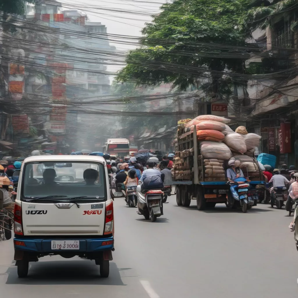 Isuzu truck in Hanoi